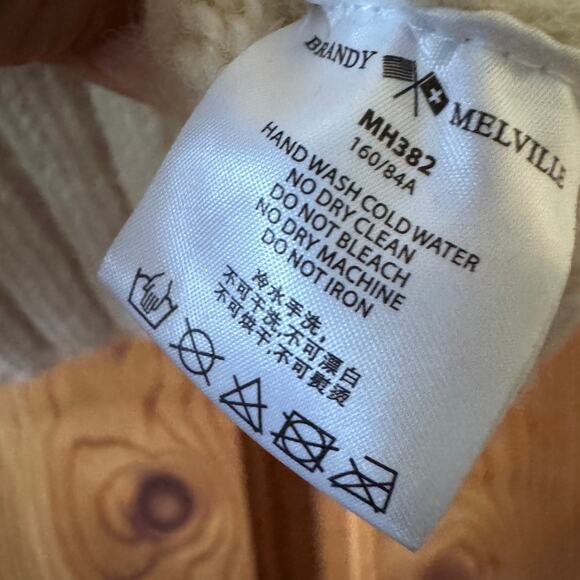 Brandy Melville Cream Cable Knit Cardigan - One Size wool blend - Picture 4 of 6